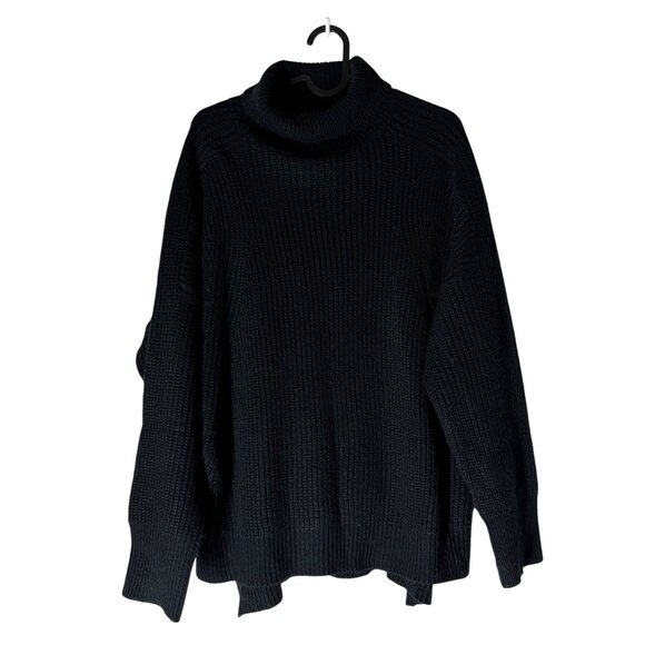 Calliope Womens Black Chunky Knit Turtleneck Sweater Size Medium - Picture 1 of 6